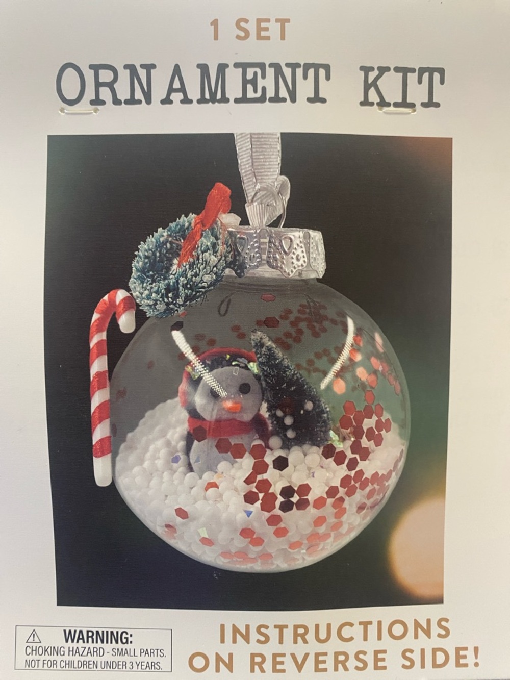Holiday Penguin Ornament Kit Craft Clear Plastic Ornament Ball To Fill
